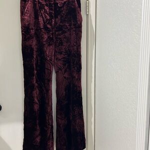 Veronica Beard Burgundy Velvet Pants